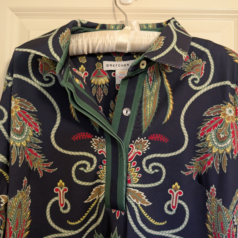 Gretchen Scott Designs Navy Paisley Dress - Picture 4 of 10